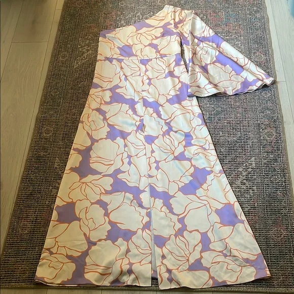 Alexis Leonette Maxi Dress Wisteria Purple Floral One Shoulder